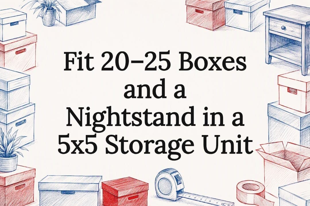 Fit 20–25 Boxes and a Nightstand in a 5x5 Storage Unit