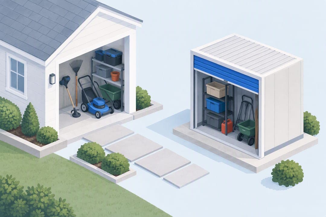 Homeowners: Store Lawn Equipment Without a New Shed — Units from $65