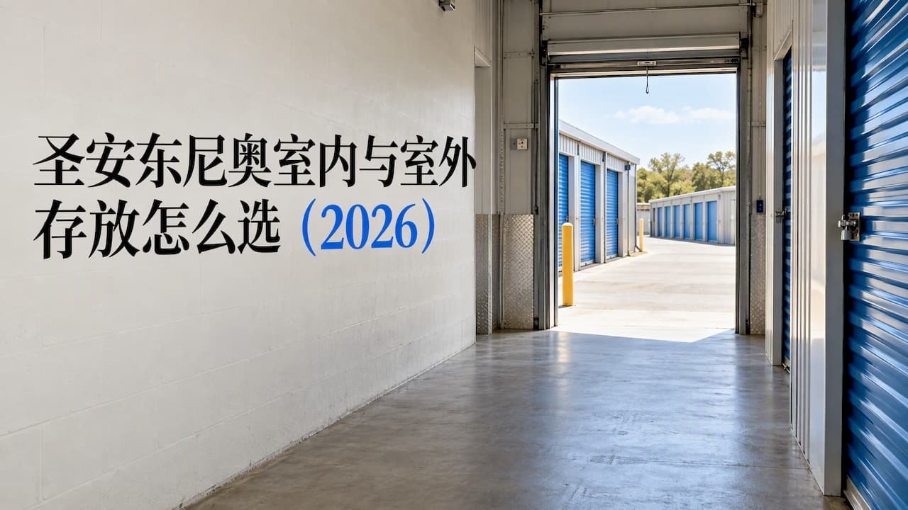 室内与室外存放怎么选:圣安东尼奥自助仓对比指南(2026)